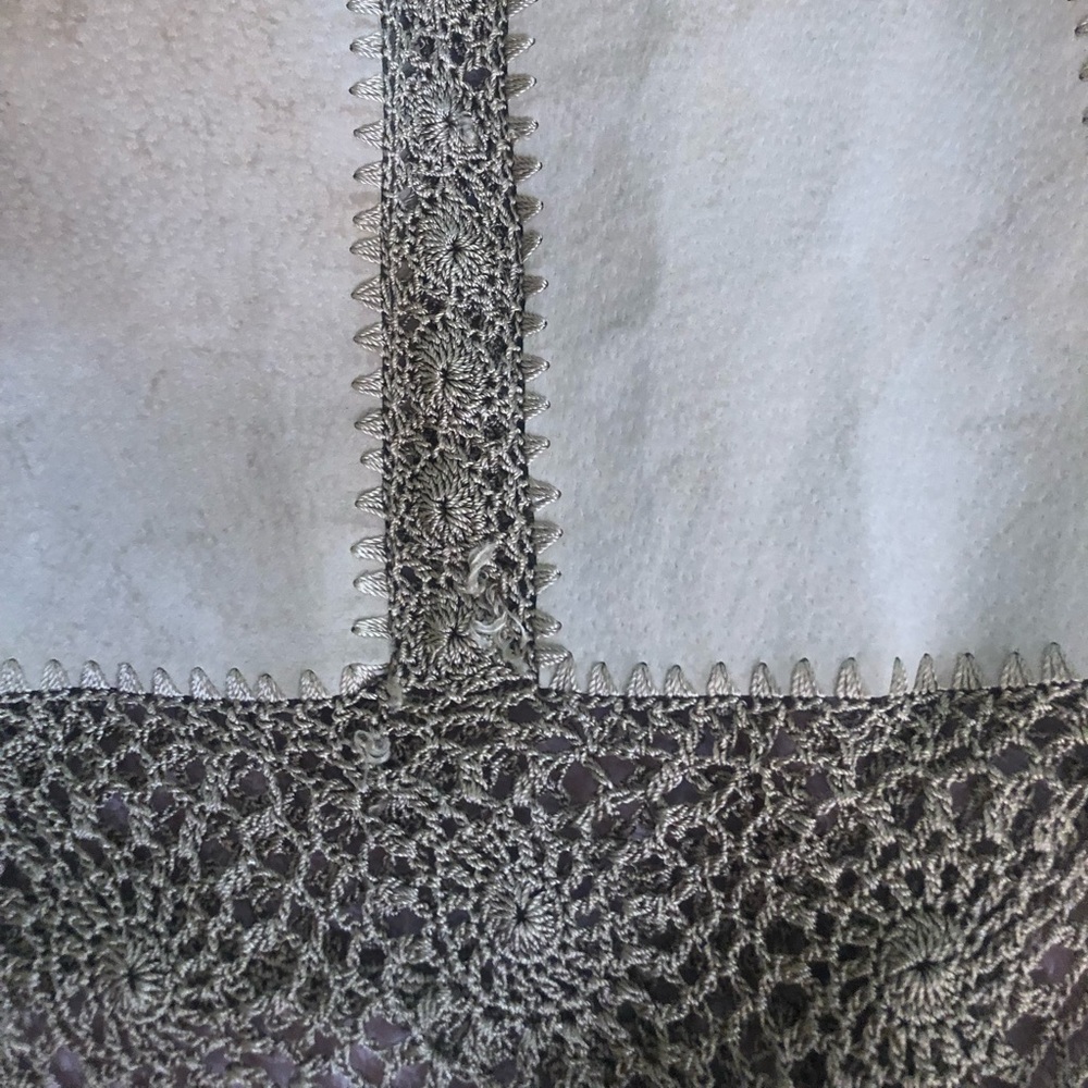 Patchwork crochet suede coat